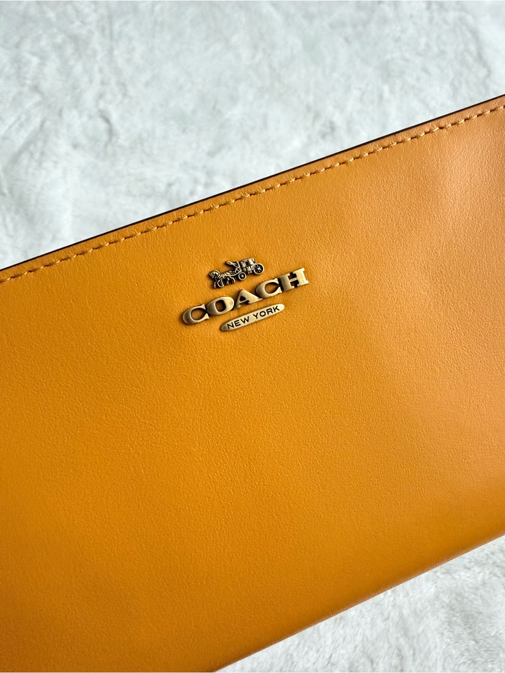 Coach Leather Wallet in Mustard